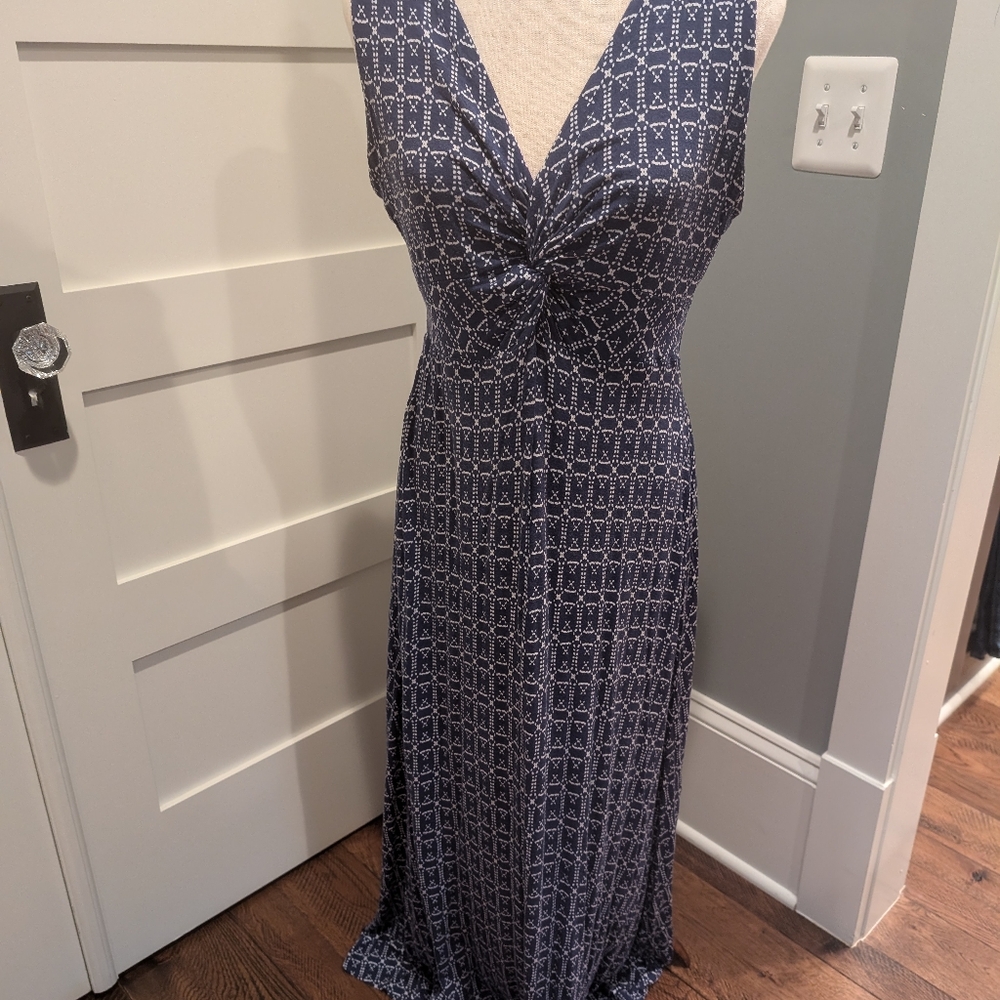 Mave Blue and White Maxi Dress Size L